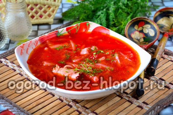 borsch with sauerkraut