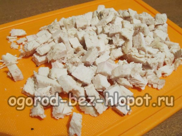 boil chicken and chop