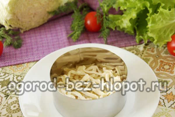 grease a layer of potatoes with mayonnaise