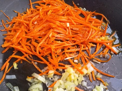 toss onions and carrots