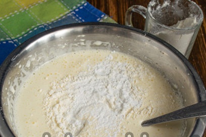 add flour with baking powder