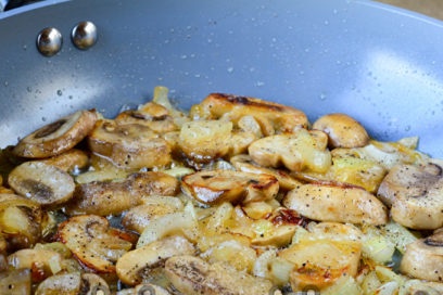 fry mushrooms with onions