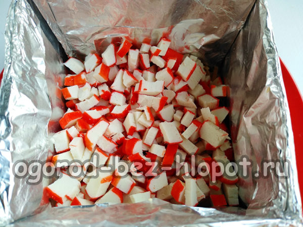layer of crab sticks