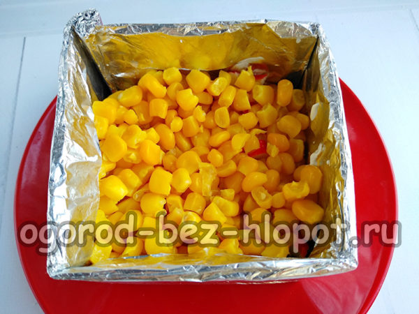 a layer of corn