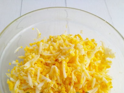 grate the eggs