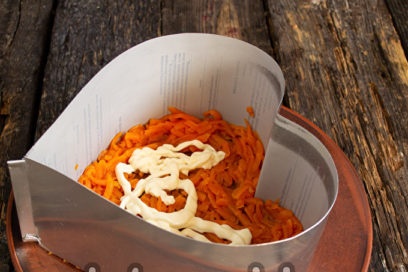 a layer of grated carrots