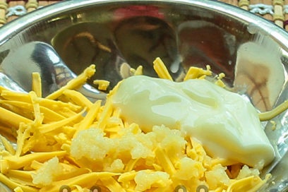 cheese, garlic, mayonnaise