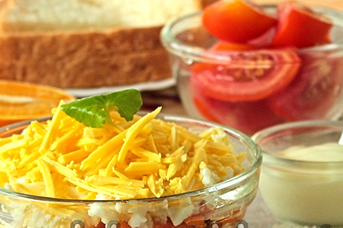 Delight guests salad with Korean carrots and orange