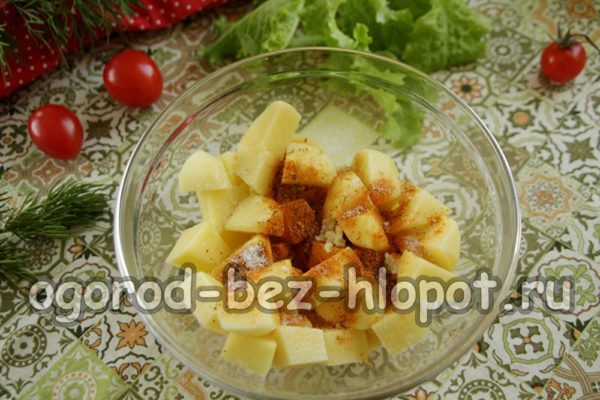 add spices to the potato