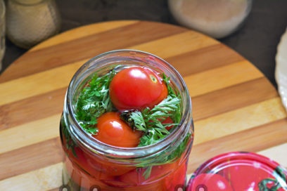 pour tomatoes with boiling water