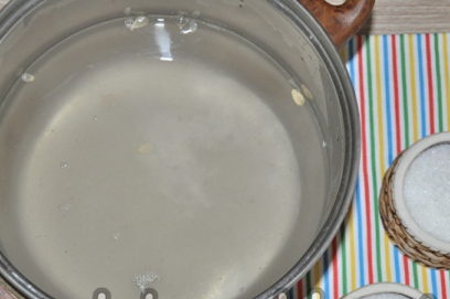 add sugar and salt to the water
