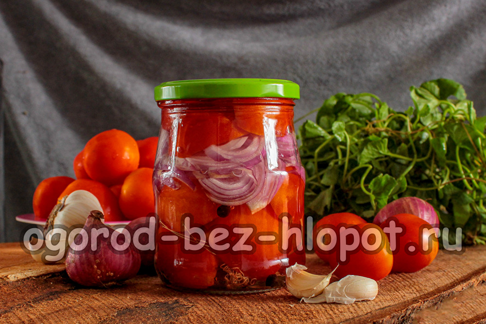 salata od rajčice i luk za zimu u slojevima