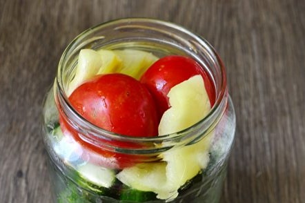 vegetables in a jar