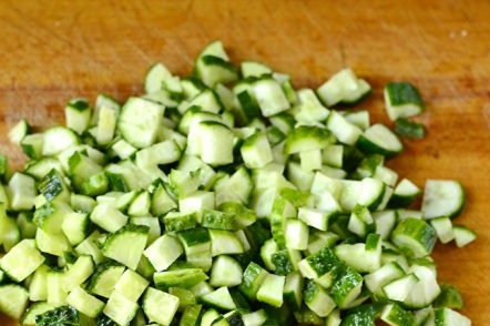 shredded cucumbers