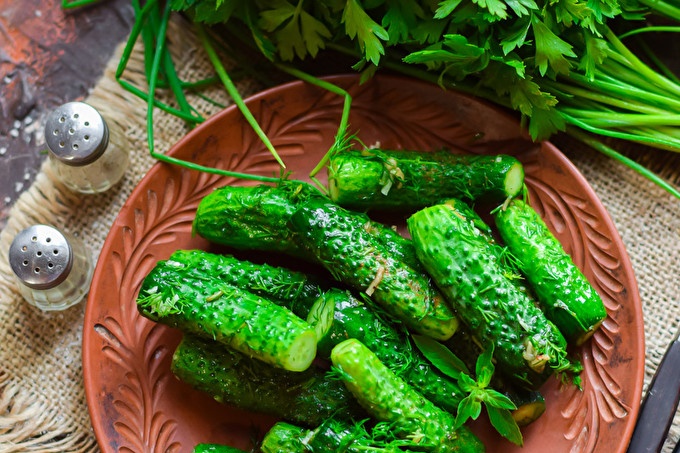 Salted cucumbers