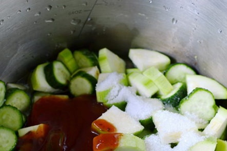 add spices and spicy ketchup