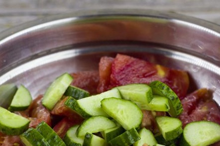 Cucumbers with tomatoes