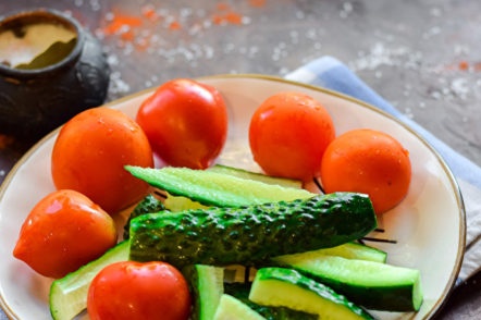 cut cucumbers