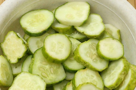 cut cucumbers