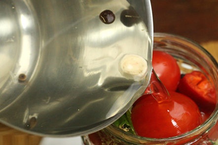 pour boiling brine