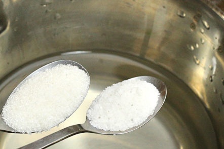 add salt and sugar to water