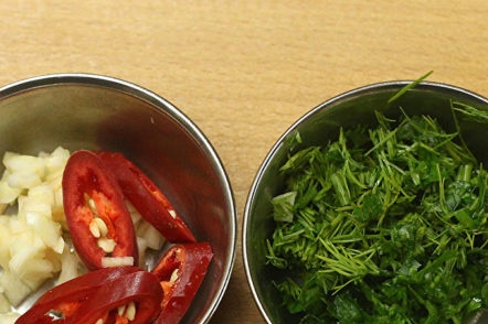 greens, spices
