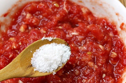 salt the mixture