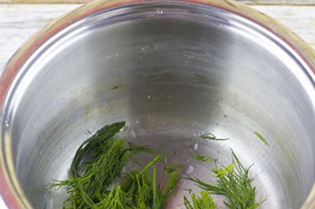 greens in the pan