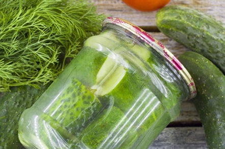 jar of pickled cucumbers