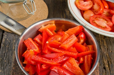 vegetables and butter in a saucepan