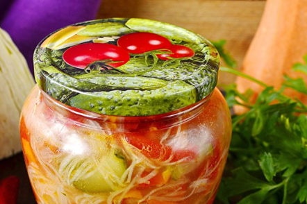a jar of salad for the winter