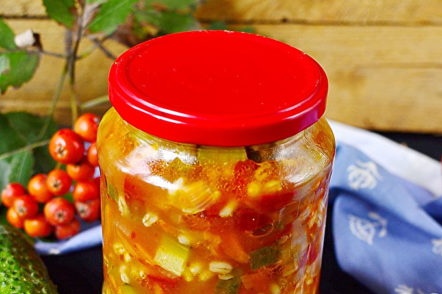 jar with pickle for the winter