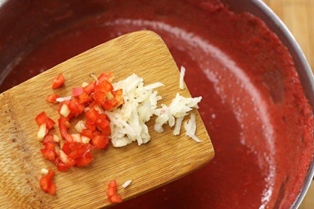 add garlic and pepper