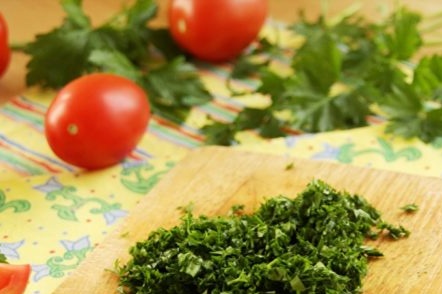 Chop the greens