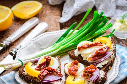 black bread and cheese sandwiches