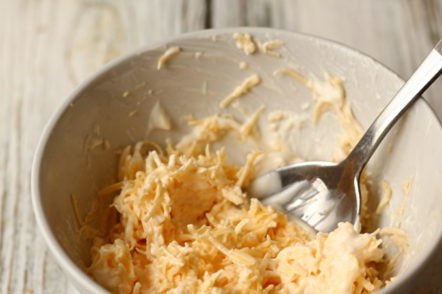 mix with garlic