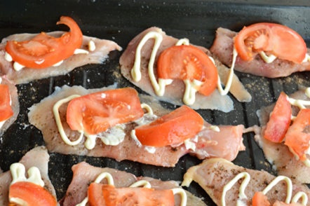 put a slice of tomato