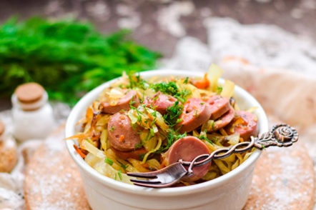 stewed vegetables with sausages