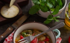 Warm salad of baked vegetables