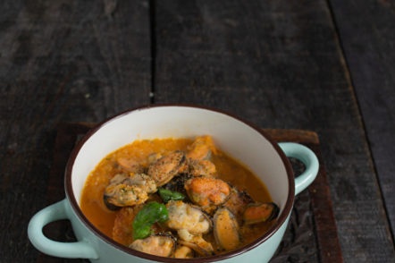 prepared mussel soup
