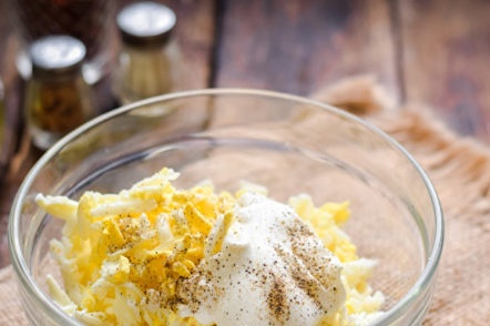 add garlic and mayonnaise
