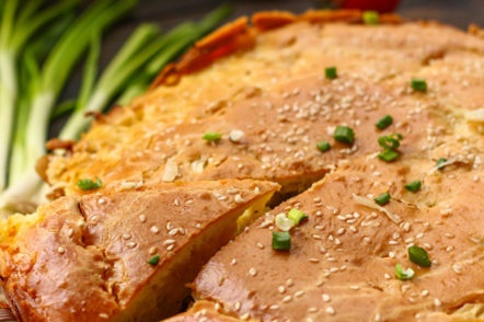 a pie with cabbage