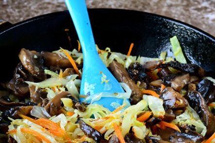 cabbage stew with mushrooms