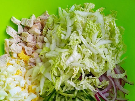 ingredients folded in a bowl