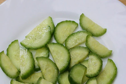 cut cucumbers