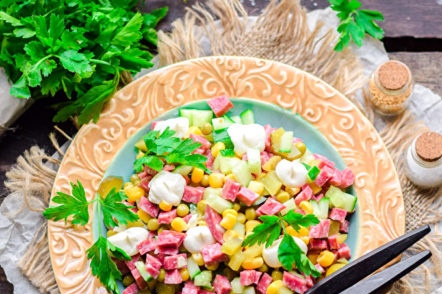 the salad is all cut and ready