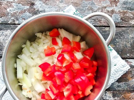 put in the pan
