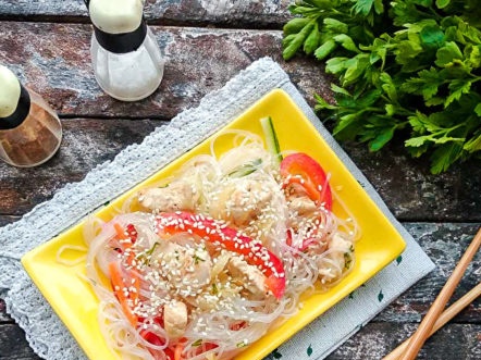 delicious salad with funchozy